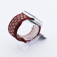 Bandmeister® Armband Silikon Sport Delfin wine red-beige für Apple Watch 38/40/41mm