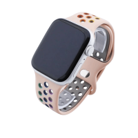 Bandmeister® Armband Silikon Sport Delfin pink-rainbow für Apple Watch 38/40/41mm