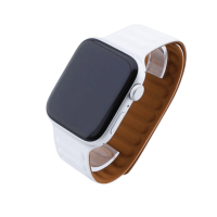 Bandmeister® Armband Silikon Magnetverschluss Raphael white/brown für Apple Watch 42/44/45mm