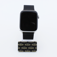 Bandmeister® Armband Silikon Magnetverschluss Welle Duo black-yellow für Apple Watch 38/40/41mm S/M