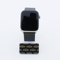 Bandmeister® Armband Silikon Magnetverschluss Welle Duo gray-yellow für Apple Watch 38/40/41mm S/M