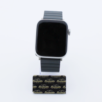 Bandmeister® Armband Silikon Magnetverschluss Welle Duo gray-wine red für Apple Watch 42/44/45mm M/L