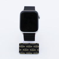 Bandmeister® Armband Silikon Magnetverschluss Welle Duo black-orange für Apple Watch 38/40/41mm M/L