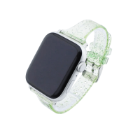 Bandmeister® Armband Silikon transparent Glitter Manuel green für Apple Watch 38/40/41mm
