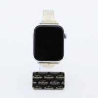 Bandmeister® Armband Silikon transparent Glitter Manuel gold für Apple Watch 38/40/41mm