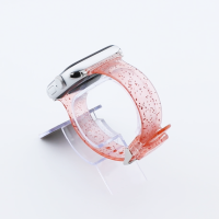 Bandmeister® Armband Silikon transparent Glitter Manuel red für Apple Watch 42/44/45mm