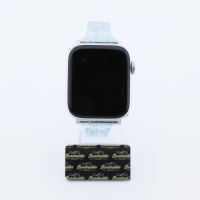 Bandmeister® Armband Silikon transparent Glitter Manuel blue für Apple Watch 38/40/41mm