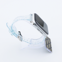 Bandmeister® Armband Silikon transparent Glitter Manuel blue für Apple Watch 38/40/41mm