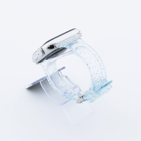 Bandmeister® Armband Silikon transparent Glitter Manuel blue für Apple Watch 42/44/45mm