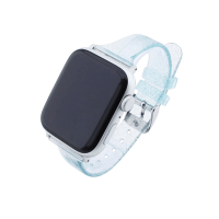 Bandmeister® Armband Silikon transparent Glitter Manuel blue Mini für Apple Watch 42/44/45mm