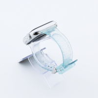 Bandmeister® Armband Silikon transparent Glitter Manuel blue Mini für Apple Watch 42/44/45mm