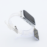 Bandmeister® Armband Silikon transparent Glitter Manuel silver für Apple Watch 38/40/41mm