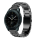 Bandmeister® Armband 3-Segment Edelstahl Business black für Federsteg Uhr 20mm