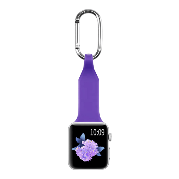 Bandmeister® Uhren Anstecker Silikon Karabinerhaken Pflegekräfte deep purple für Apple Watch 38/40/41mm