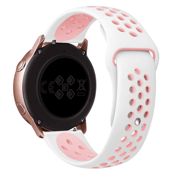 Bandmeister® Armband Silikon Sport white-pink für Federsteg Uhr 22mm