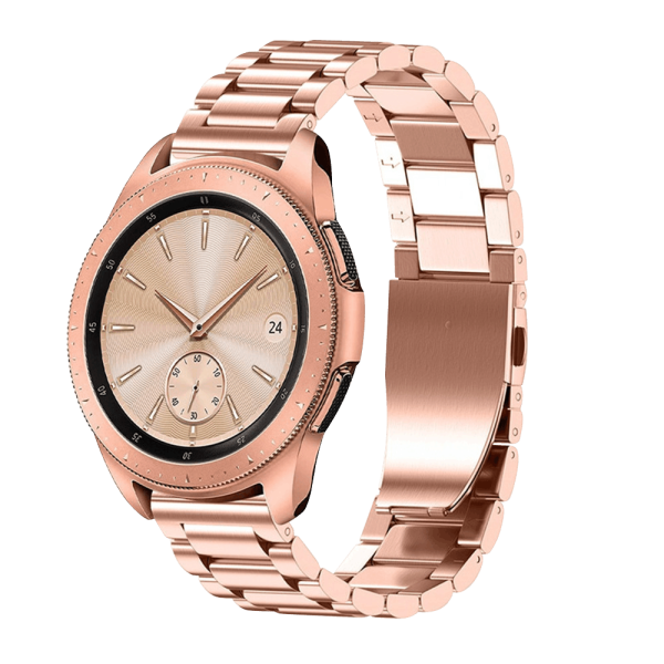 Bandmeister® Armband 3-Segment Edelstahl Business rose pink für Federsteg Uhr 22mm