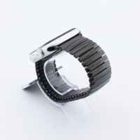 Bandmeister® Armband Edelstahl Glieder dehnbar black für Apple Watch 42/44/45mm
