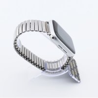 Bandmeister® Armband Edelstahl Glieder dehnbar silver für Apple Watch 38/40/41mm