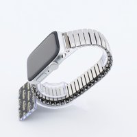 Bandmeister® Armband Edelstahl Glieder dehnbar silver für Apple Watch 38/40/41mm