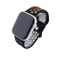Bandmeister® Armband Silikon Sport Hexagon black-colorful für Apple Watch 38/40/41mm