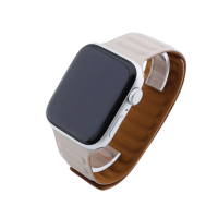 Bandmeister® Armband Silikon Magnetverschluss Raphael khaki/brown für Apple Watch 42/44/45mm