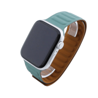 Bandmeister® Armband Silikon Magnetverschluss Raphael copper green/brown für Apple Watch 42/44/45mm