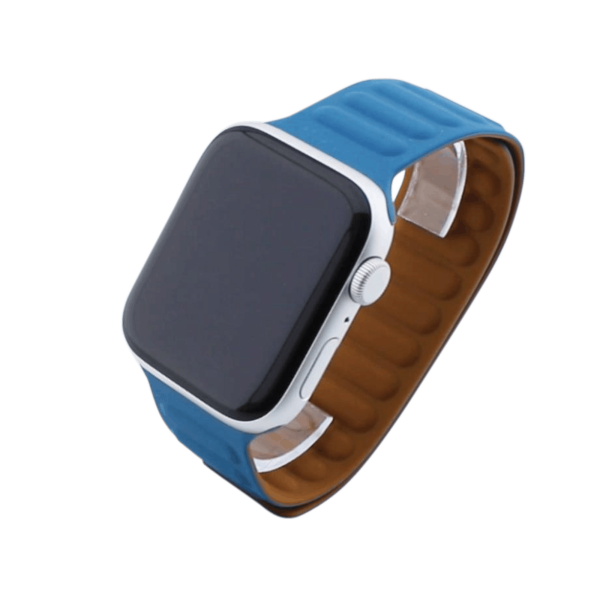 Bandmeister® Armband Silikon Magnetverschluss Raphael blue/brown für Apple Watch 42/44/45mm