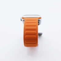 Bandmeister® Armband Silikon Magnetverschluss Raphael orange-red/brown für Apple Watch 42/44/45mm