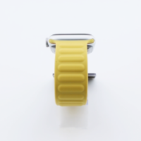 Bandmeister® Armband Silikon Magnetverschluss Raphael yellow/brown für Apple Watch 42/44/45mm