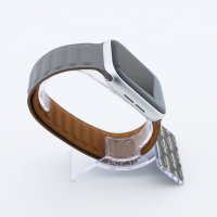 Bandmeister® Armband Silikon Magnetverschluss Raphael gray/brown für Apple Watch 42/44/45mm