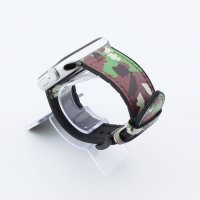 Bandmeister® Armband Kunstleder Silikon camouflage green für Apple Watch 38/40/41mm