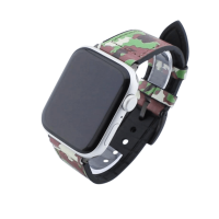Bandmeister® Armband Kunstleder Silikon camouflage green für Apple Watch 42/44/45mm