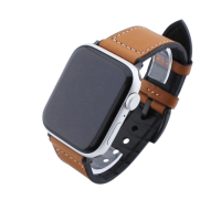 Bandmeister® Armband Kunstleder Silikon brown für Apple Watch 42/44/45mm