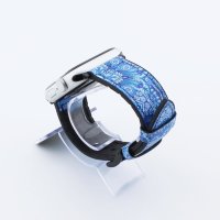 Bandmeister® Armband Kunstleder Silikon blue-ornaments für Apple Watch 38/40/41mm