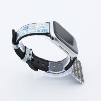 Bandmeister® Armband Kunstleder Silikon light blue-ornaments für Apple Watch 38/40/41mm