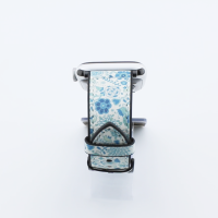 Bandmeister® Armband Kunstleder Silikon light blue-ornaments für Apple Watch 42/44/45mm