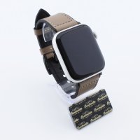 Bandmeister® Armband Kunstleder Silikon gray für Apple Watch 42/44/45mm