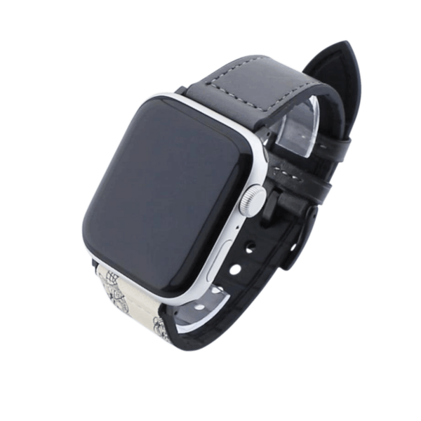 Bandmeister® Armband Kunstleder Silikon gray-ornaments für Apple Watch 42/44/45mm