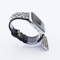 Bandmeister® Armband Kunstleder Silikon leopard für Apple Watch 42/44/45mm
