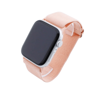 Bandmeister® Armband Stretchgewebe mit Schlaufe sand pink für Apple Watch 42/44/45mm