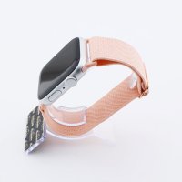 Bandmeister® Armband Stretchgewebe mit Schlaufe sand pink für Apple Watch 42/44/45mm