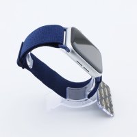 Bandmeister® Armband Stretchgewebe mit Schlaufe blue für Apple Watch 42/44/45mm