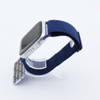 Bandmeister® Armband Stretchgewebe mit Schlaufe blue für Apple Watch 42/44/45mm