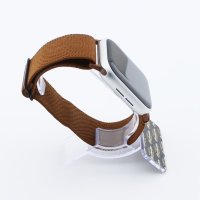 Bandmeister® Armband Stretchgewebe mit Schlaufe brown für Apple Watch 38/40/41mm