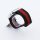 Bandmeister® Armband Stretchgewebe mit Schlaufe black-red für Apple Watch 42/44/45mm