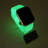 Bandmeister® Armband Silikon Partykotze zitronenteewhite/green nachleuchtend für Apple Watch 38/40/41mm M/L