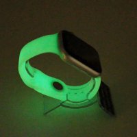 Bandmeister® Armband Silikon Partykotze zitronenteewhite/green nachleuchtend für Apple Watch 38/40/41mm M/L