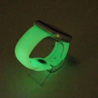 Bandmeister® Armband Silikon Partykotze zitronenteewhite/green nachleuchtend für Apple Watch 38/40/41mm M/L