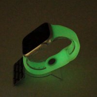 Bandmeister® Armband Silikon Partykotze zitronenteewhite/green nachleuchtend für Apple Watch 38/40/41mm M/L