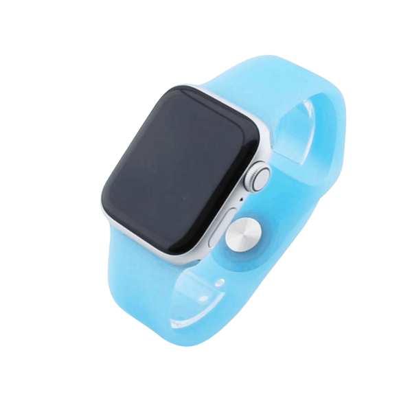 Bandmeister® Armband Silikon Partykotze eiskaltes babyblau nachleuchtend für Apple Watch 38/40/41mm M/L